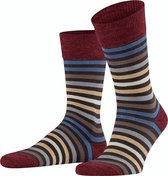 FALKE Tinted Stripe Heren Sokken - Red - Maat 47-50