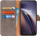 KHAZNEH OnePlus Nord CE 5G Hoesje Portemonnee Bookcase Grijs
