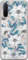 OnePlus Nord CE 5G hoesje siliconen - Bloemen / Floral blauw | OnePlus Nord CE case | blauw | TPU backcover transparant