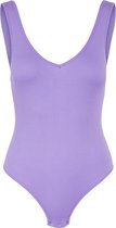 Pieces Rib stringbody - Bodystocking - Rib patroon - Purple  - XS/S