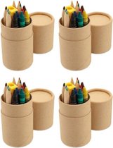 8x stuks 13-delig tekenen potloden/krijtjes setje 10 cm - Uitdeel cadeau/traktatie/weggevertje voor kinderen