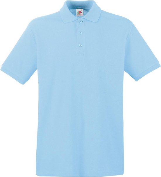 Lichtblauw polo shirt premium van katoen voor heren - Polo t-shirts voor heren XL (EU 54)