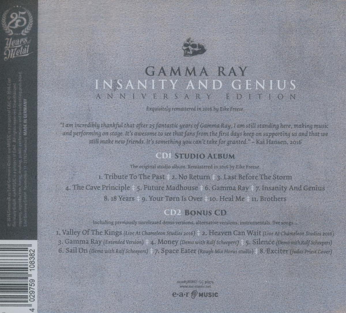 Insanity And Genius (Anniversary Edition), Gamma Ray | CD (album ...