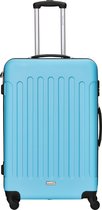 Packenger 3-delige kofferset "Travelstar" hard cover (M, L & XL) - ABS - 4 wielen (360°) - koffer met combinatie slot - Blauw