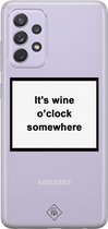 Samsung A72 transparant hoesje - Wine time | Samsung A72 case | wit | Casimoda