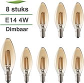 8 Pack Lybardo E14 LED Kaarslamp Filament Rustique 4W 2500K Warm Wit 320 Lumen Dimbaar