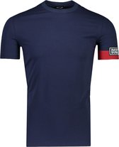 Dsquared2 T-shirt Blauw Getailleerd - Maat L - Heren - Herfst/Winter Collectie - Katoen;Elastaan