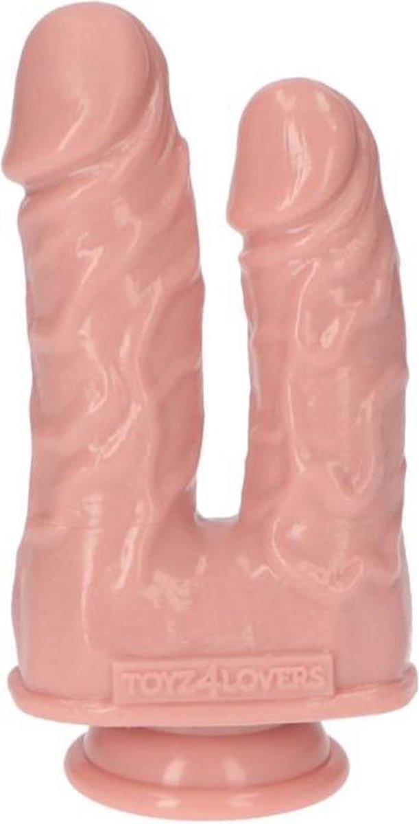 Goedkoopste Dubbele Dildo - Caino e Abele - 15,5 cm - Made in Italy - Biobased - Ftalaten vrij - beige