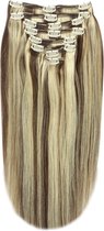 Remy Human Hair extensions Double Weft straight 24 - bruin / blond 4/613#