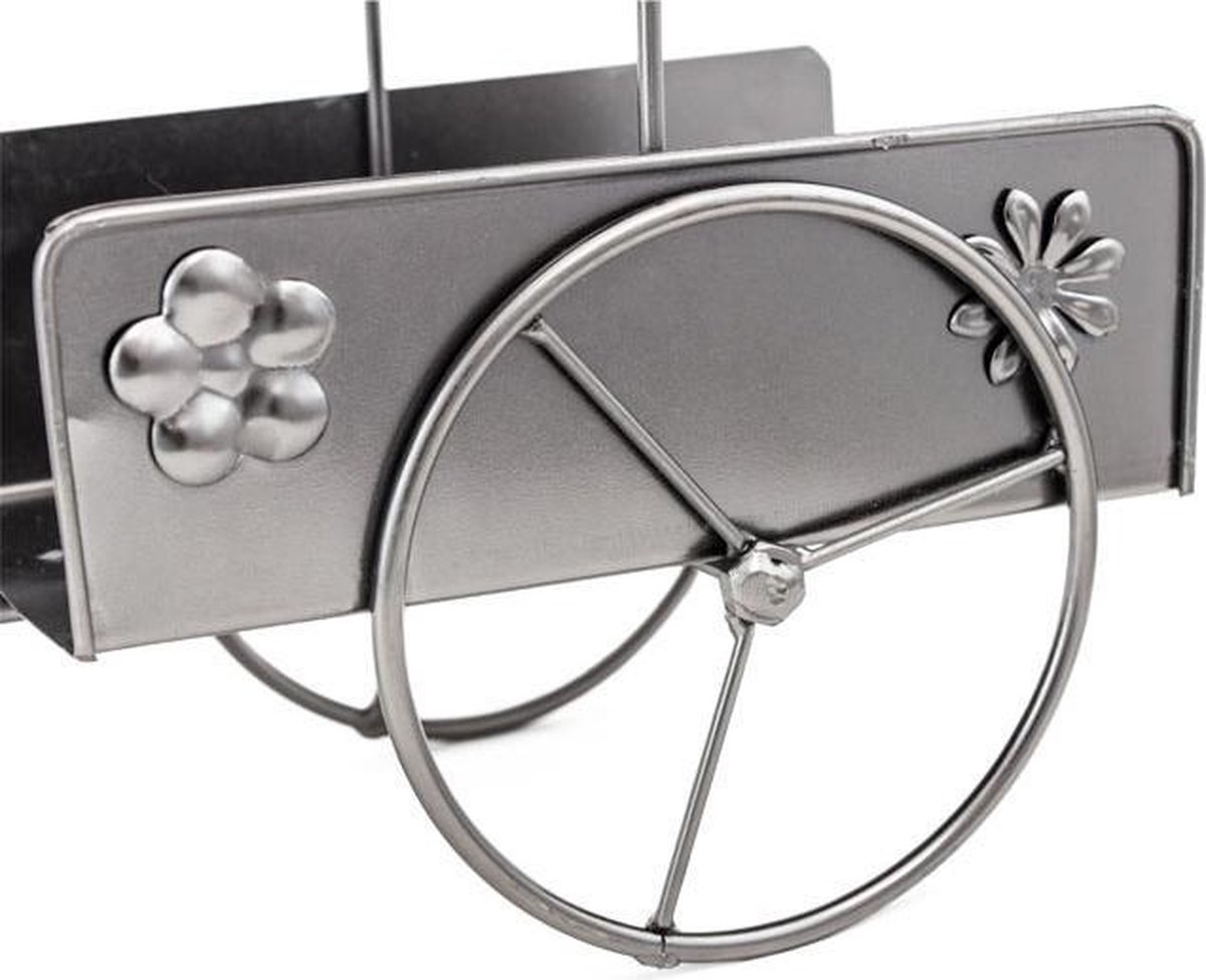 BRUBAKER Wijnflessenhouder 'racefiets' - metalen sculptuur met cadeaukaart