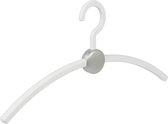 De Kledinghanger Gigant - 2 x Garderobehanger Point kunststof wit / zilver, 45 cm