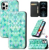 Gekleurde Tekening Magnetische Horizontale Flip PU Lederen Case met Houder & Kaartsleuven & Portemonnee Voor iPhone 11 Pro (Emerald Stone)