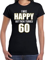 Verjaardag t-shirt 60 jaar - happy 60 - zwart - dames - zestig jaar cadeau shirt S