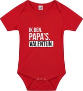 Papas valentijn cadeau tekst baby rompertje rood jongens en meisjes - Valentijn cadeau romper 80 (9-12 maanden)