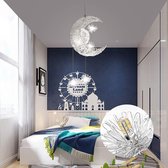 Hanglamp Kinderkamer - Zinaps Creative Moon Stars Fairy Kroonluchter LED Hanglamp Slaaphanging Kinderkwekerij Decoratie [Energie-efficiëntieklasse A] (WK 02129)