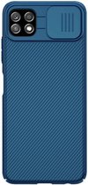 Nillkin CamShield Hoesje voor de Samsung Galaxy A22 5G - Back Cover met Camera Slider Blauw