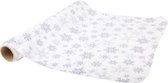 Textiel Stof op Rol - Decoratiestof - Wit - Met Sneeuwvlokken - Kerst - Winter - 40x200cm