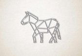 Line Art - Paard 1 - S - 45x58cm - EssenhoutWit - geometrische wanddecoratie