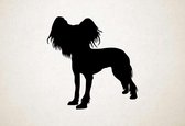 Silhouette hond - Chinese Crested Dog - Chinese Crested Hond - L - 78x75cm - Zwart - wanddecoratie