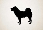 Silhouette hond - Greenland Dog - Groenlandse hond - M - 60x69cm - Zwart - wanddecoratie