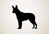 Silhouette hond - Australian Stumpy Tail Cattle Dog - Australische Stumpy Tail Cattle Hond - M - 60x63cm - Zwart - wanddecoratie