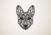 Line Art - Basenji - XS - 30x22cm - Zwart - muurdecoratie - Line Art