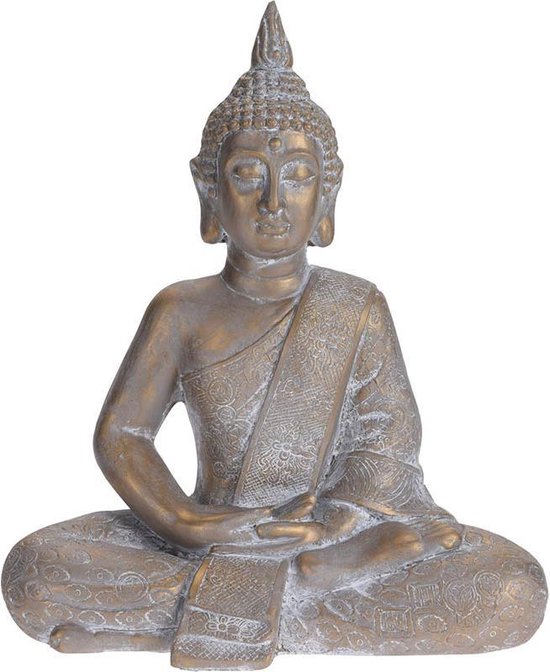 Bouddha assis - Statue de jardin - couleur bronze - 62,5cm