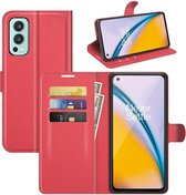 Book Case - OnePlus Nord 2 Hoesje - Rood