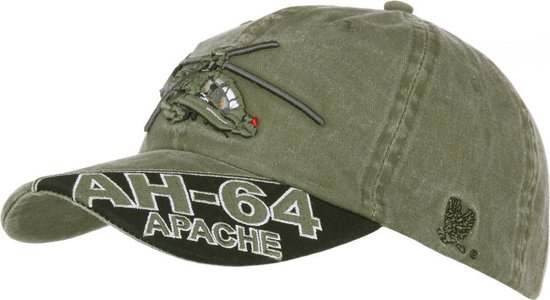 Fostex Garments - Baseball cap AH-64 Apache stone washed (kleur: Groen / maat: NVT)