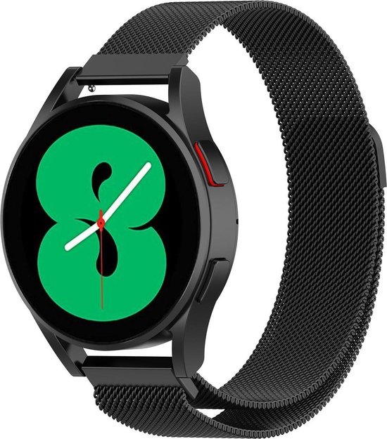 Strap-it Samsung Galaxy Watch 4 - 44mm Milanese band - zwart | bol.com