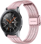 Stalen Smartwatch bandje - Geschikt voor Strap-it Samsung Galaxy Watch 46mm roestvrij stalen band - rosé pink - Strap-it Horlogeband / Polsband / Armband