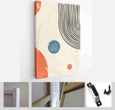 A trendy set of Abstract Hand Painted Illustrations for Postcard, Social Media Banner, Brochure Cover Design or Wall Decoration Background - Modern Art Canvas - Vertical - 19086988