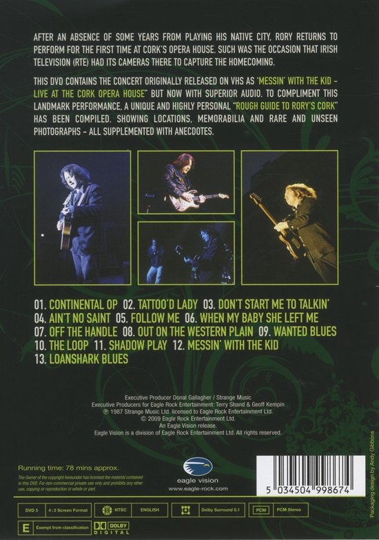 Gallagher Rory - Cork Opera House (DVD), Gallagher Rory | Muziek