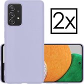 Samsung Galaxy A52s Hoesje 5G Back Cover Siliconen Case Hoes - Lila - 2x