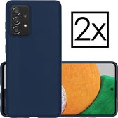 Samsung Galaxy A52s Hoesje 5G Back Cover Siliconen Case Hoes - Donkerblauw - 2x