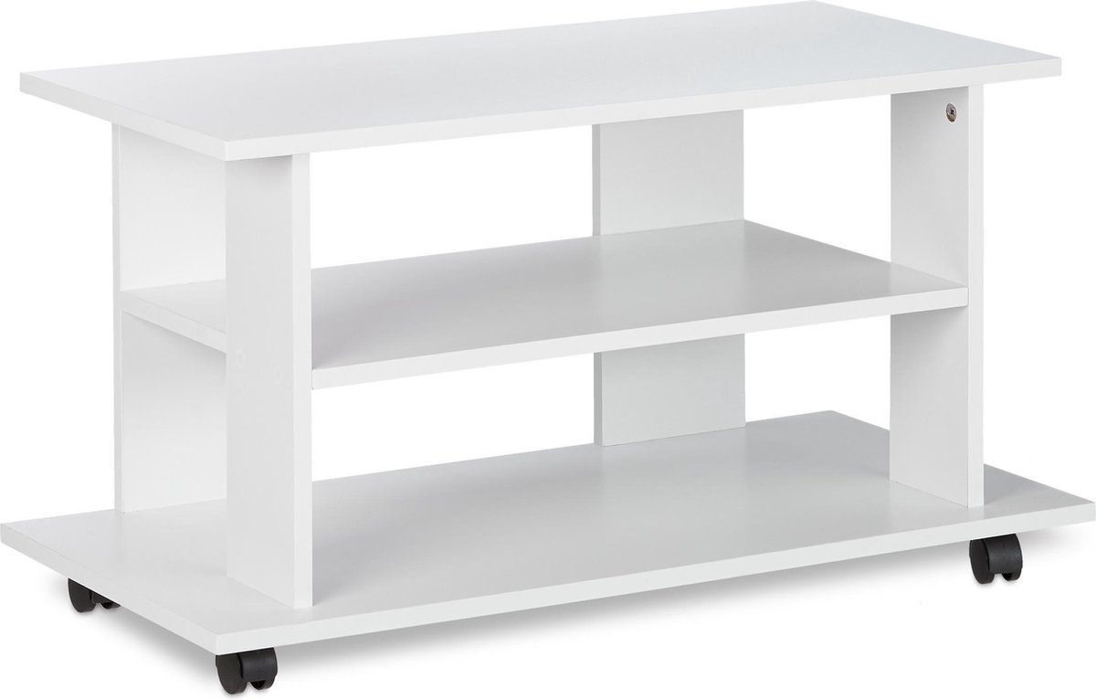 TV meubel verrijdbaar incl. 4 wielen frame aluminium, meubel in zwart
