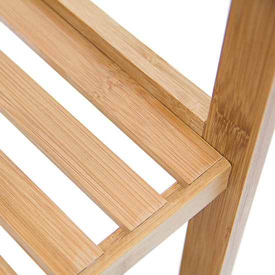 Étagère de salle de bain en bambou avec 3 étagères - 79x33x33 cm - cuisine/salle de bain - style naturel