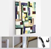 Itsallcanvas - Schilderij - Geometric Painting Mixed Media Background Art Vertical Vertical - Multicolor - 50 X 40 Cm