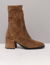 VIA VAI Indy Lora Enkellaarsjes - Enkelboots met rits - Dames - Camel - Maat 37