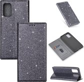 Samsung Galaxy A72 Glitter Book Case Hoesje - TPU - Magnetische Sluiting - Pasjeshouder - Samsung Galaxy A72 - Grijs