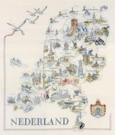 Kaart van Nederland borduren (pakket)
