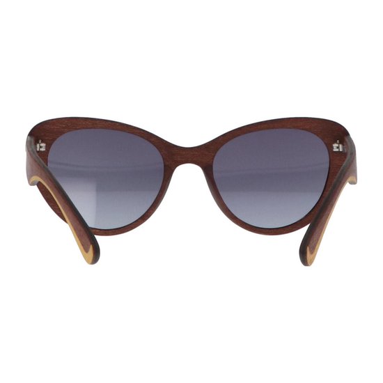 5one® Napoli - Houten Cateye dames zonnebril - grijze lens van 5one® — afbeelding 3