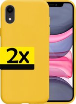 Hoes voor iPhone XR Hoesje Siliconen - Hoes voor iPhone XR Case - Hoes voor iPhone XR Hoes Geel - 2 Stuks