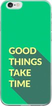 Apple iPhone 6/6S Telefoonhoesje - Transparant Siliconenhoesje - Flexibel - Met Quote - Good Things - Groen