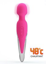Pretty Love Heating Stick - Wandmassager - Verwarmd tot 48 Graden - Roze/Zilver