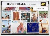 Basketbal – Luxe postzegel pakket (A6 formaat) : collectie van 25 verschillende postzegels van basketbal – kan als ansichtkaart in een A6 envelop - authentiek cadeau - kado - geschenk - kaart - James Naismith - basket - backboard - o'neil - jordan