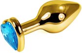 LOVETOY - Gold Butt Plug Rosebud With Blue Jewel