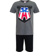 Avengers heren shortama  Captain America - Grijs  - M