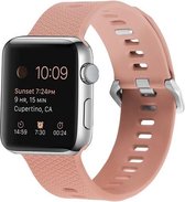 Compatible apple watch bandje - By Qubix - Siliconen bandje met motief - Retro Rose - Geschikt voor Apple Watch 42mm / 44mm / 45mm - Apple watch series 3/4/5/6/7