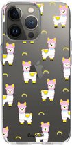 Casetastic Apple iPhone 13 Pro Hoesje - Softcover Hoesje met Design - Rainbow Llama Print